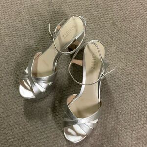 SCHUTZ Metallic Silver Platform Heels